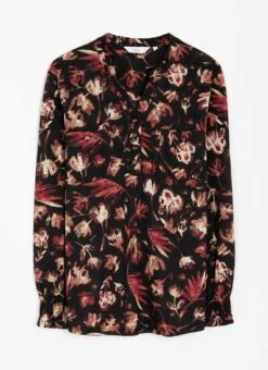 Floral Print Jersey Blouse