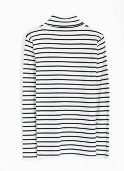 Pure Cotton Striped Roll Neck Top -The Edinburgh Woollen Mill 64752pvl a7b52fc89c06385