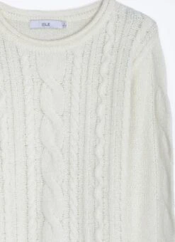 Wool Blend Cable Knit Crew Neck Jumper -The Edinburgh Woollen Mill 65206pvl 80c897ecb58006c