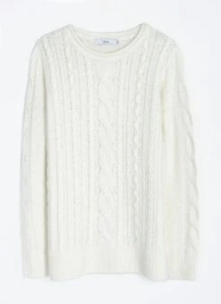 Wool Blend Cable Knit Crew Neck Jumper -The Edinburgh Woollen Mill 65216pvl 1401192252720ef