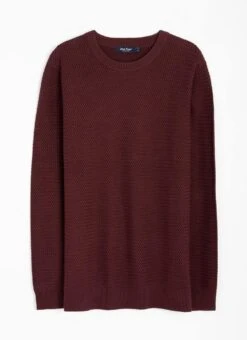 Cotton Rich Crew Neck Textured Jumper