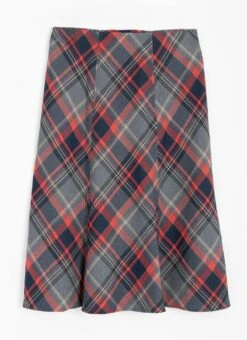 Comfort Fit Check A-Line Skirt