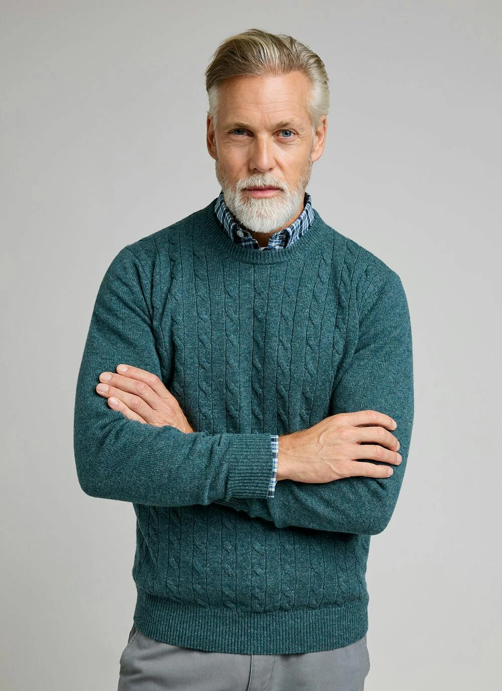 100% Lambswool Crew Neck Cable Jumper 1 100% Lambswool Crew Neck Cable Jumper