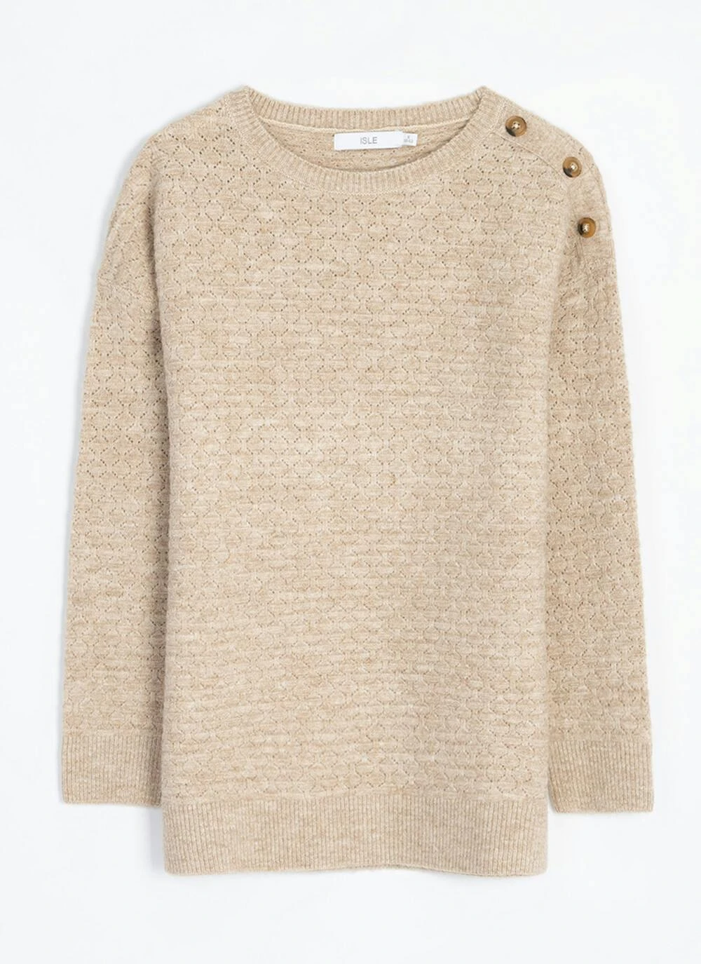 Soft Touch Button Detail Crew Neck Jumper 3 Soft Touch Button Detail Crew Neck Jumper - Image 3