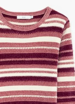 Chenille Striped Crew Neck Jumper -The Edinburgh Woollen Mill 65631pvl af0e821de6a90eb
