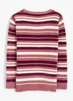 Chenille Striped Crew Neck Jumper -The Edinburgh Woollen Mill 65660pvl d0d0e0133fc7165