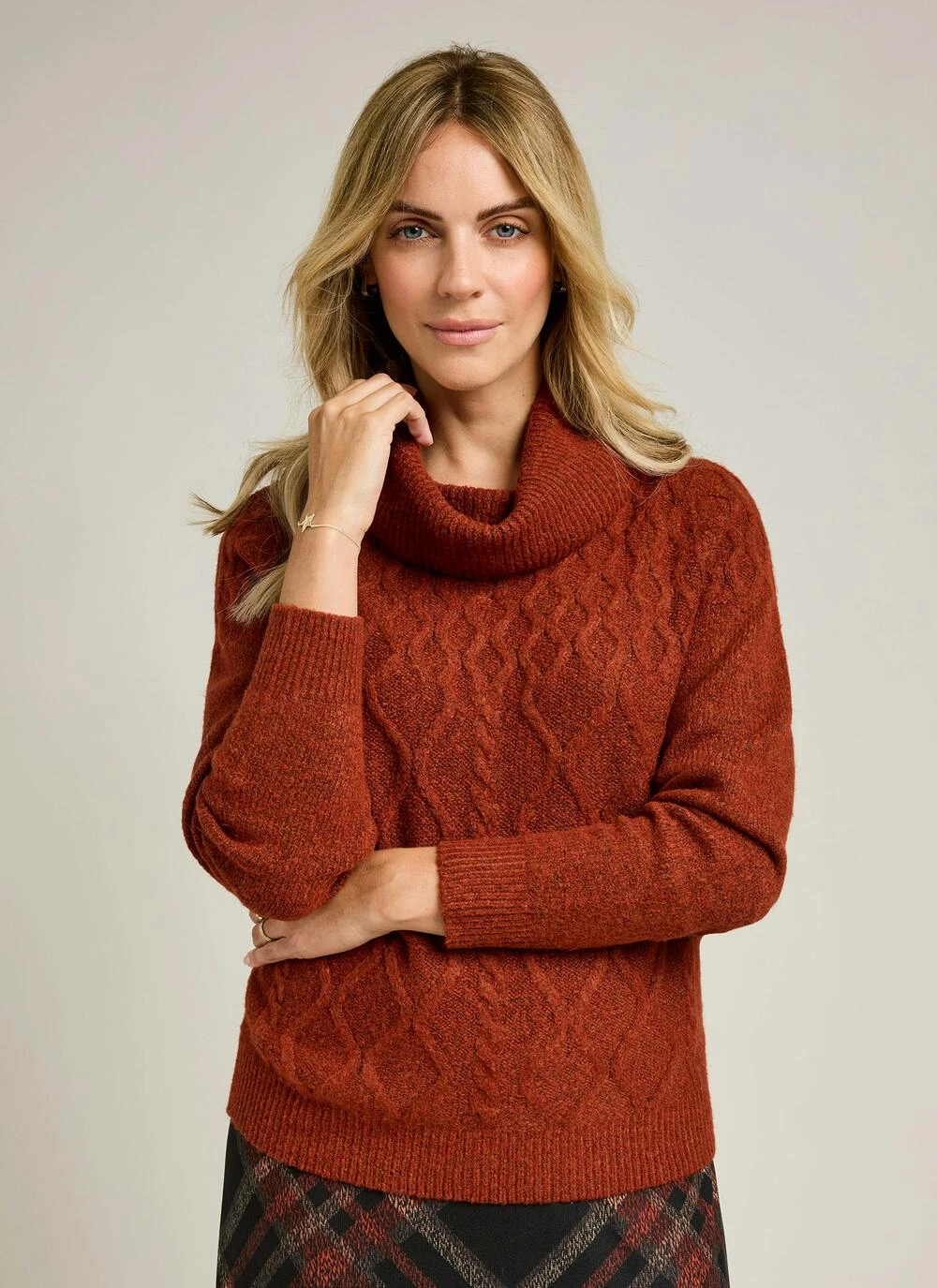 Cable Knit Cowl Neck Jumper 1 Cable Knit Cowl Neck Jumper