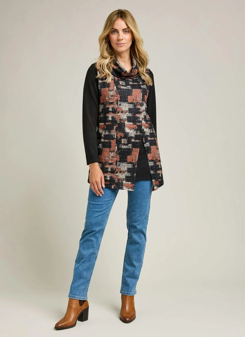 Button Front Cowl Neck Tunic 3 Button Front Cowl Neck Tunic - Image 3