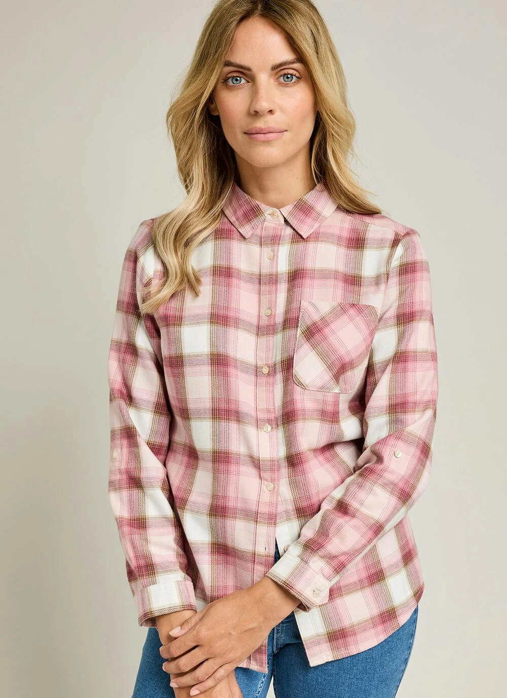 Pure Cotton Brushed Checked Shirt 2 Pure Cotton Brushed Checked Shirt - Image 2