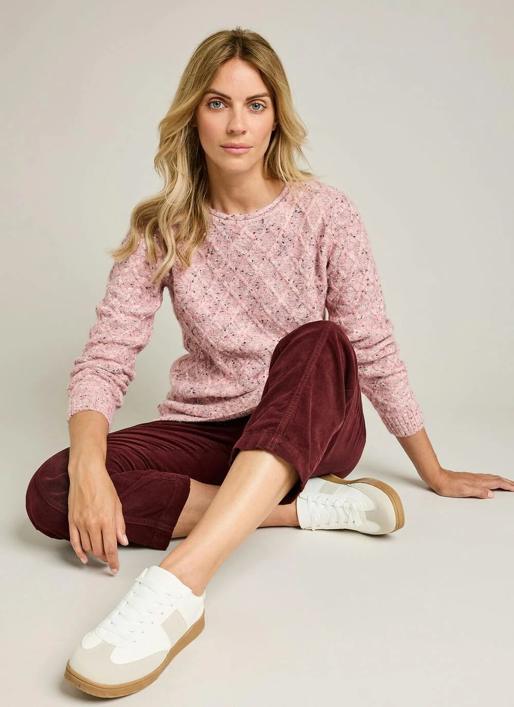 Lattice Nep Knit Crew Neck Jumper 3 Lattice Nep Knit Crew Neck Jumper - Image 3