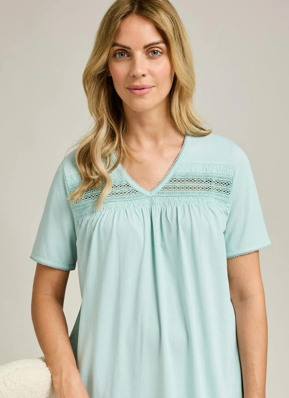 Cotton Rich Lace Trim Nightdress 2 Cotton Rich Lace Trim Nightdress - Image 2