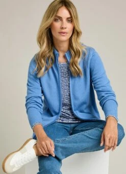 Merino Wool Zip Front Cardigan