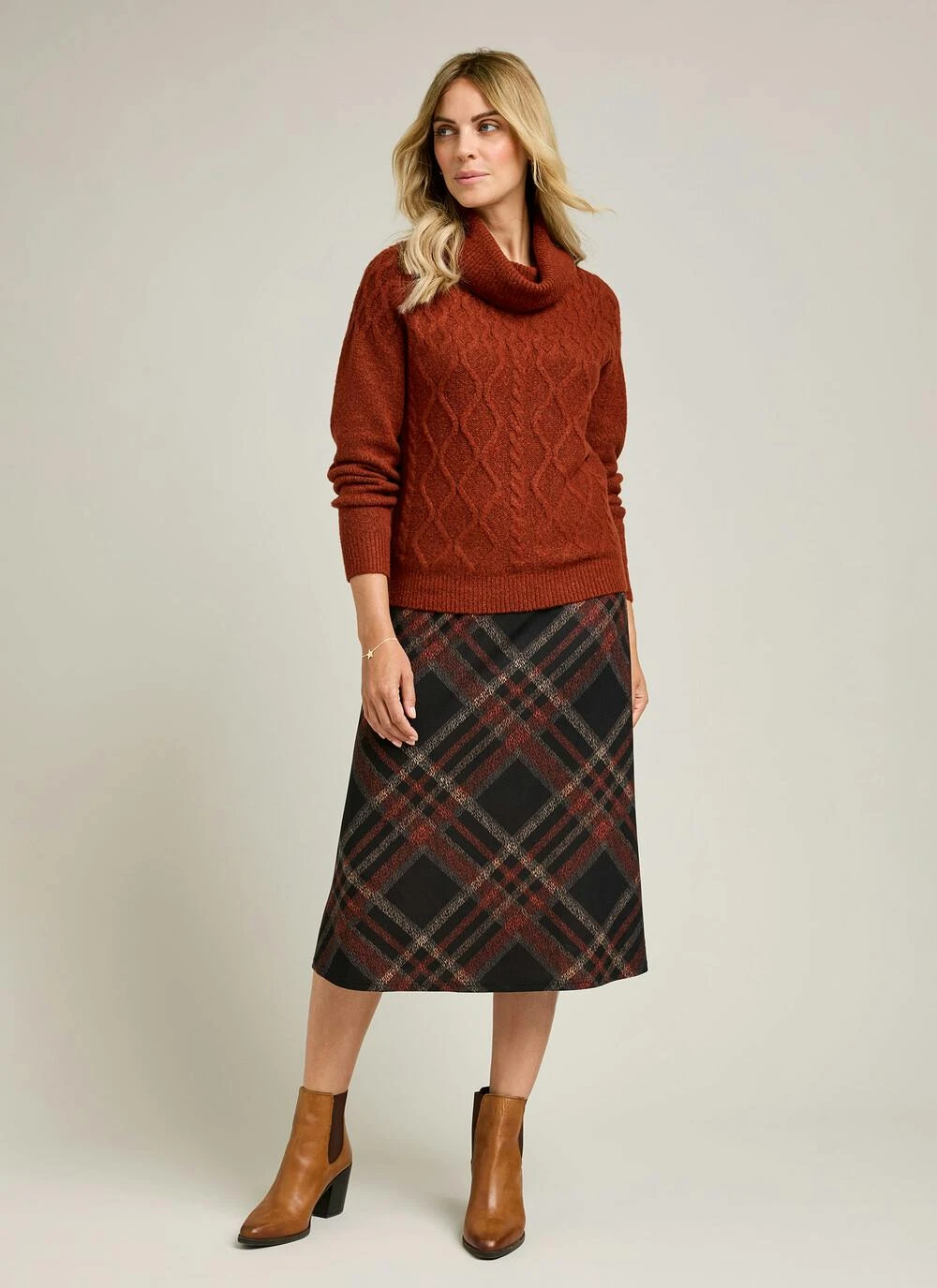 Cable Knit Cowl Neck Jumper 3 Cable Knit Cowl Neck Jumper - Image 3