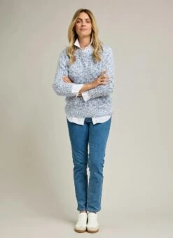 Textured Crew Neck Jumper -The Edinburgh Woollen Mill 65769pvl e2aade4f54aaaa9