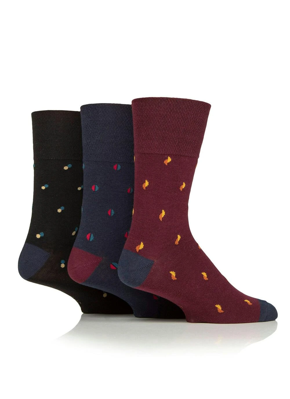 3pk Cotton Rich Stripe Pattern Socks 1 3pk Cotton Rich Stripe Pattern Socks