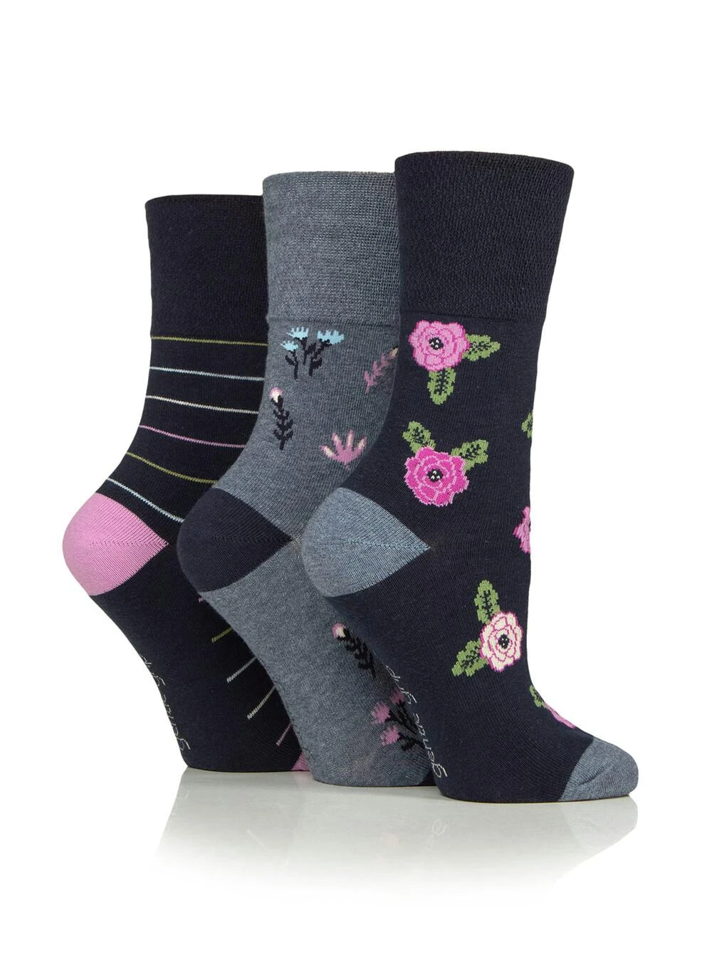 3pk Cotton Rich Floral Socks 1 3pk Cotton Rich Floral Socks