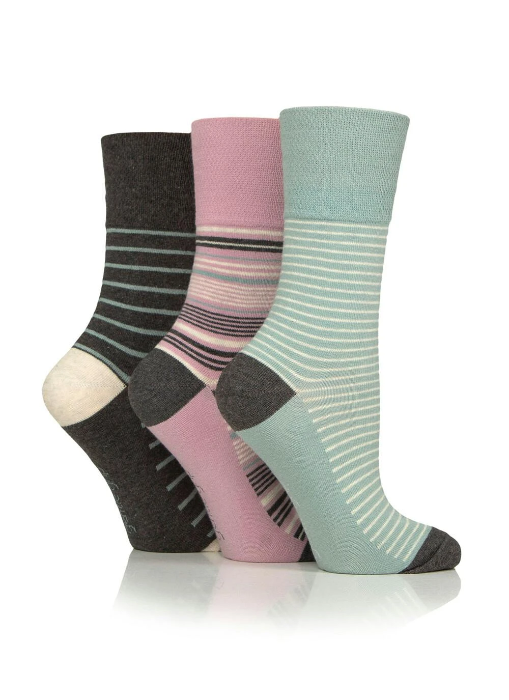 3pk Cotton Rich Stripe Socks 1 3pk Cotton Rich Stripe Socks