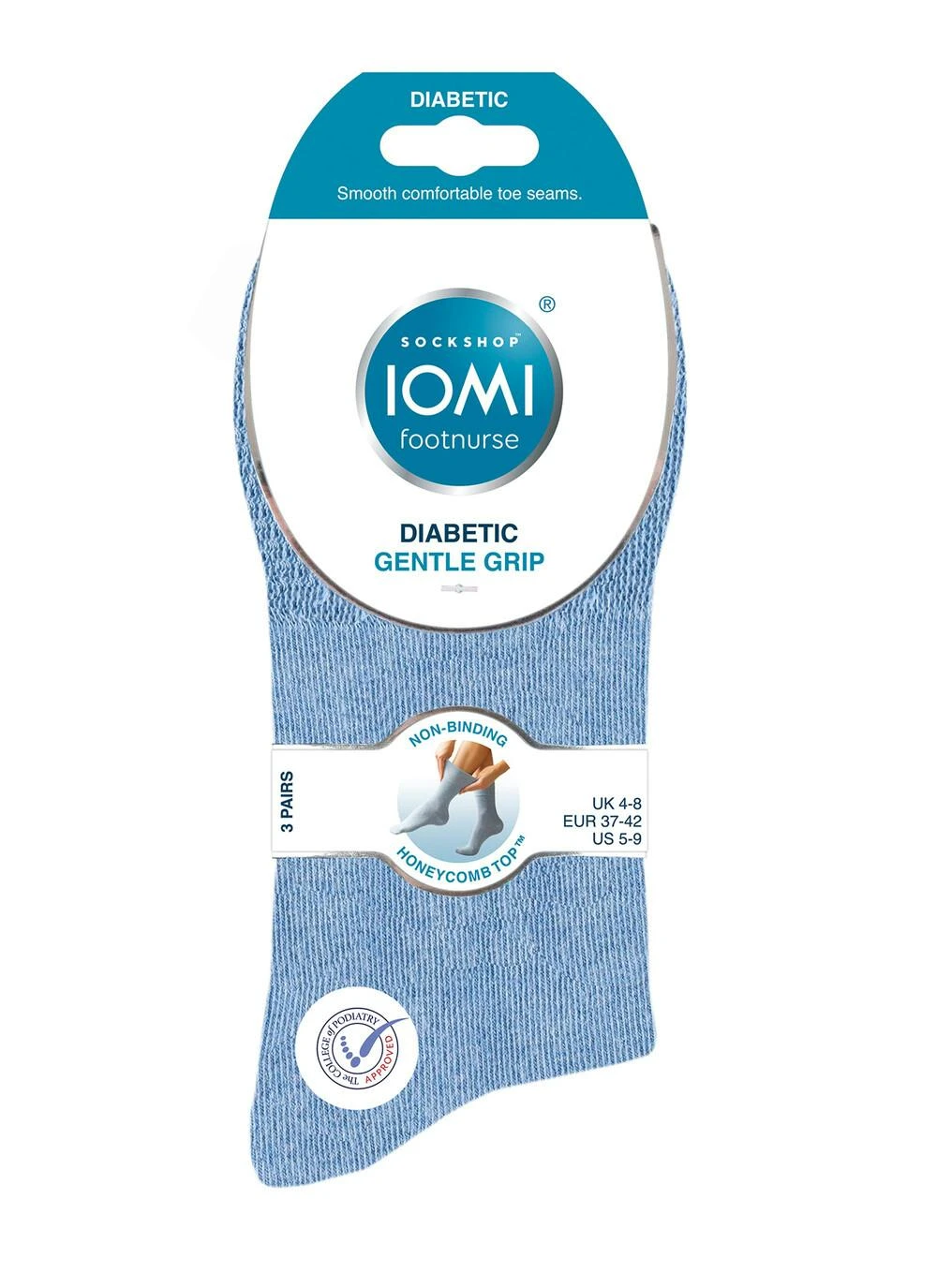 Ladies 3 Pack Diabetic Sock 2 Ladies 3 Pack Diabetic Sock - Image 2