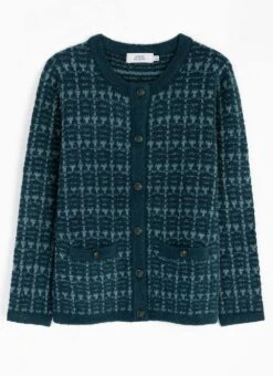 Checkerboard Knit Cardigan