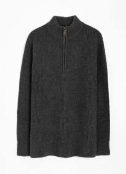 Supersoft With Wool Zip Neck Jumper