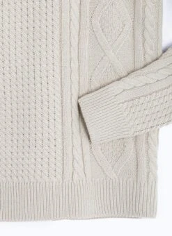 Cable Knit Crew Neck Jumper With Wool -The Edinburgh Woollen Mill 66000pvl b134e8b18e41420