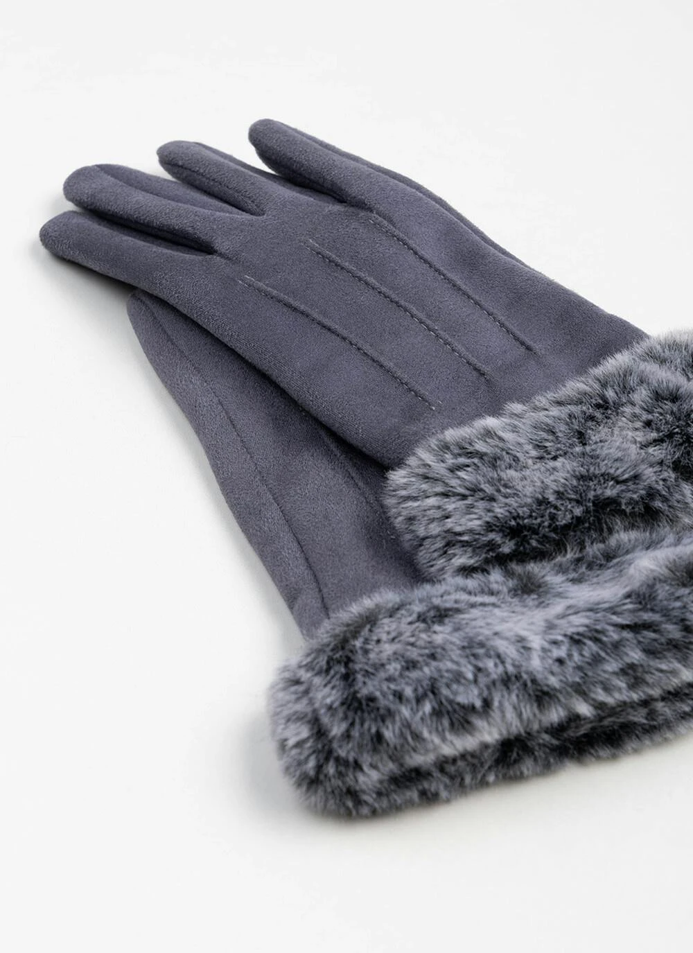 Faux Suede Fur Lined Touch Screen Glove 2 Faux Suede Fur Lined Touch Screen Glove - Image 2