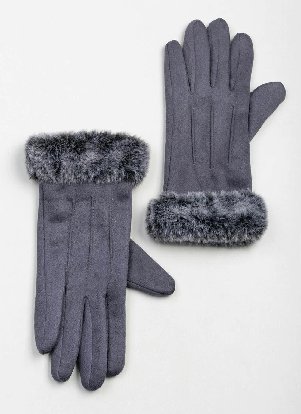 Faux Suede Fur Lined Touch Screen Glove 1 Faux Suede Fur Lined Touch Screen Glove