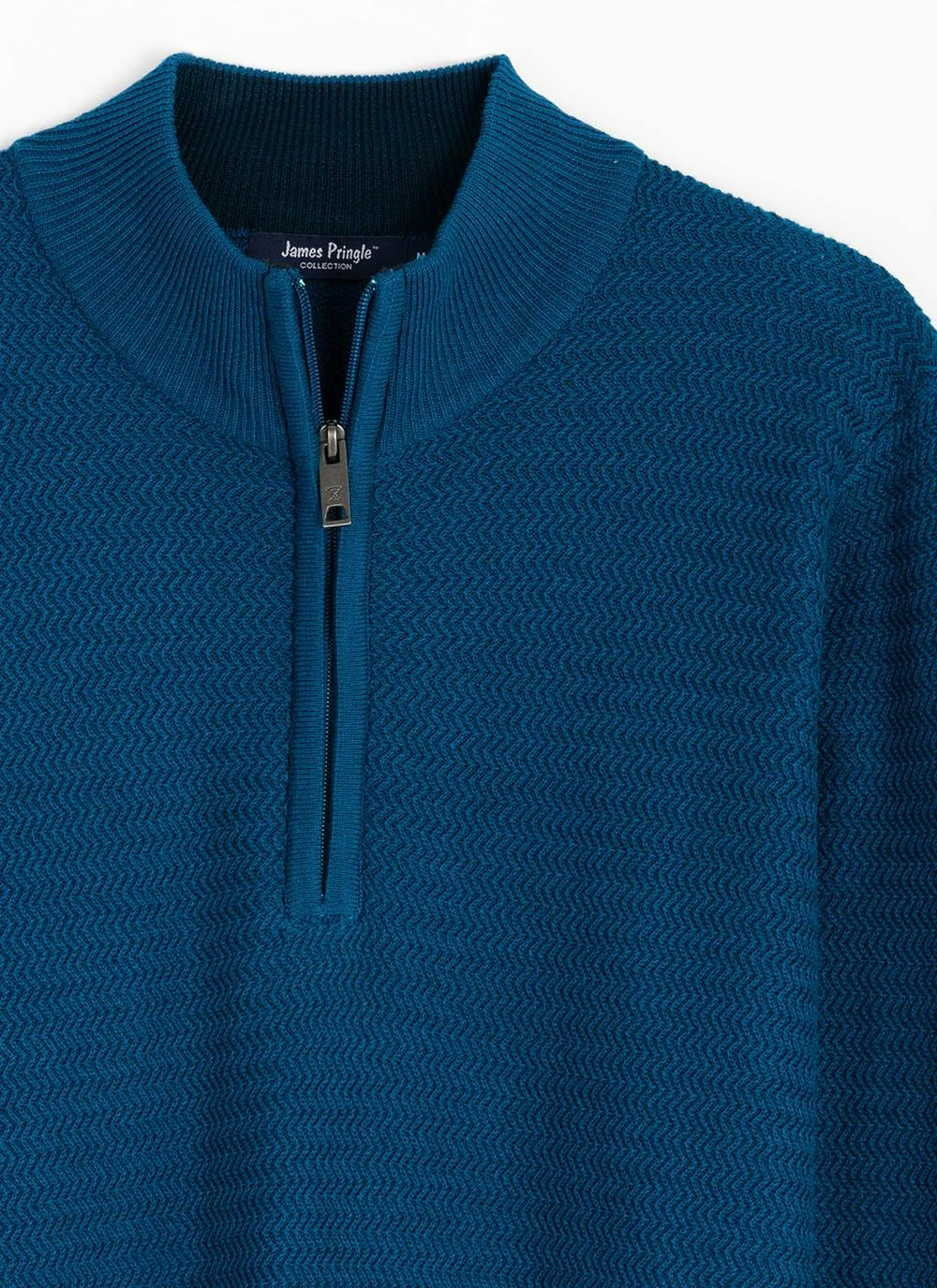 Cotton Rich Zip Neck Textured Jumper 5 Cotton Rich Zip Neck Textured Jumper - Image 5