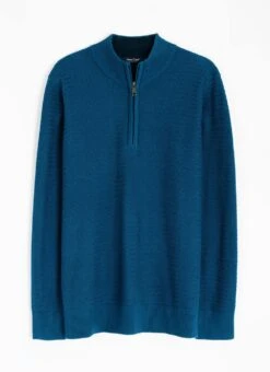 Cotton Rich Zip Neck Textured Jumper 10 Cotton Rich Zip Neck Textured Jumper -The Edinburgh Woollen Mill 66192pvl 4cb8fee15122c7a