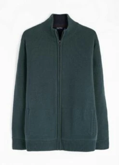 Textured Knit Faux Fur Lined Cardigan