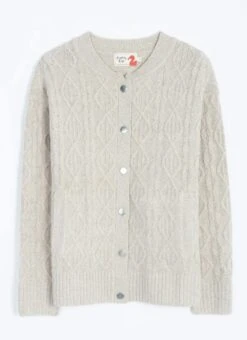 Cable Knit Bomber Cardigan