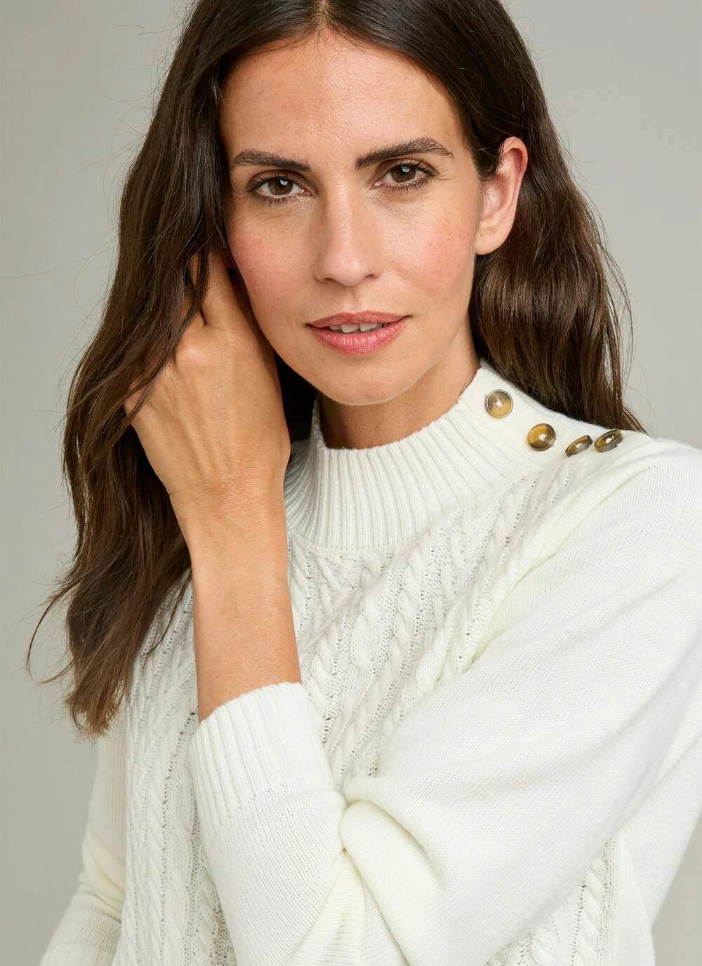 Button Detail Turtle Neck Jumper 2 Button Detail Turtle Neck Jumper - Image 2