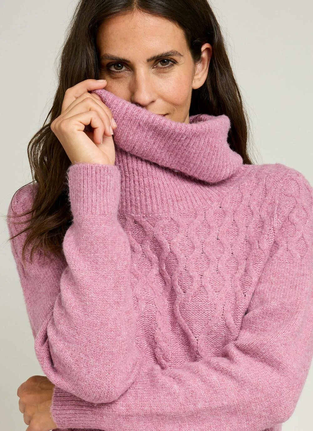 Cowl Neck Cable Knit Jumper 2 Cowl Neck Cable Knit Jumper - Image 2