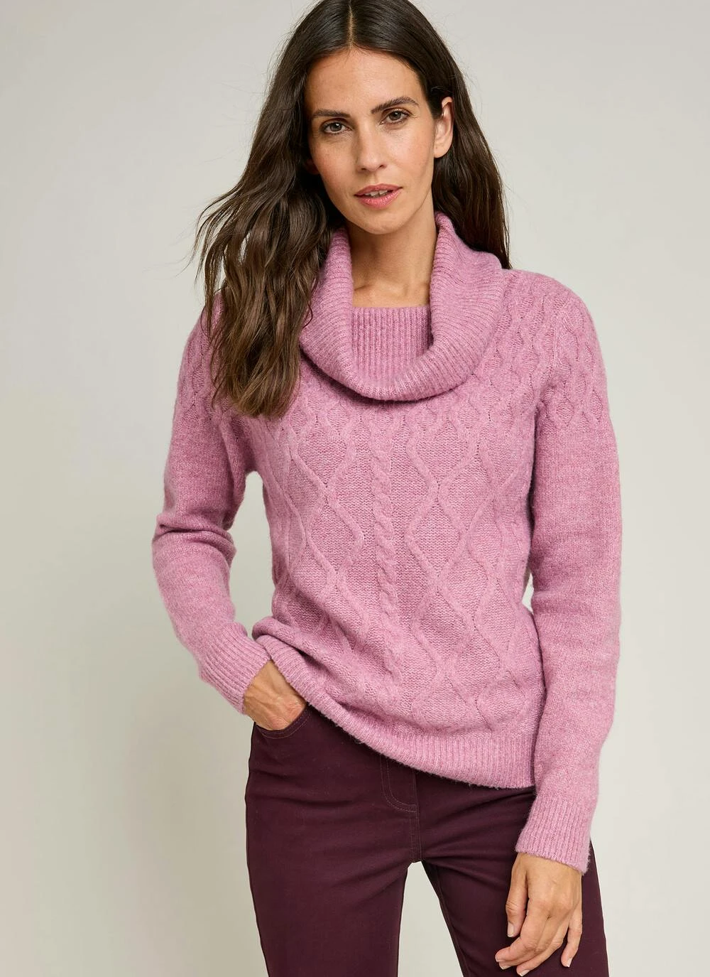 Cowl Neck Cable Knit Jumper 1 Cowl Neck Cable Knit Jumper