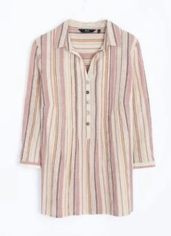 Pure Cotton Pintuck Stripe Blouse -The Edinburgh Woollen Mill 66474pvl 186d59e70dd47bd