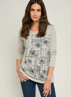Soft Touch Sparkle Placement Print Top