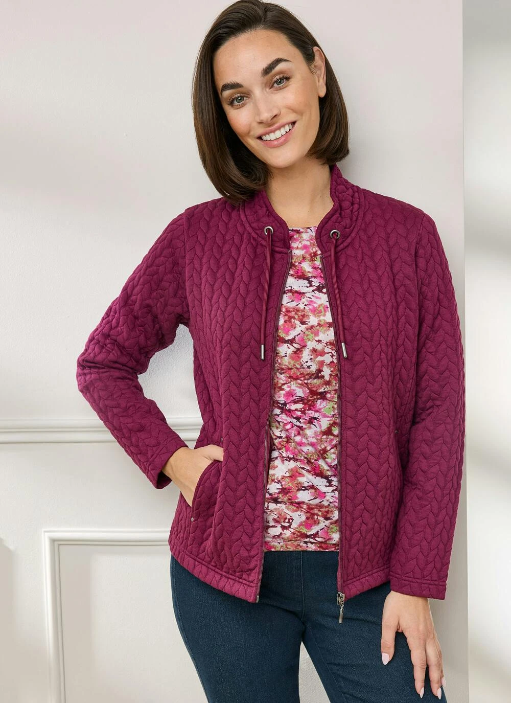 Quilted Funnel Neck Jacket 1 Quilted Funnel Neck Jacket