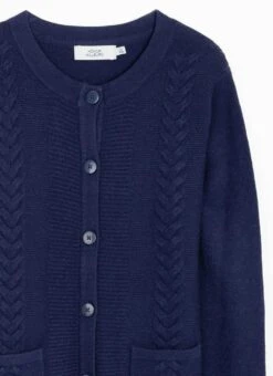 Single Cable Knit Crew Neck Cardigan -The Edinburgh Woollen Mill 66567pvl a38355085644c5d