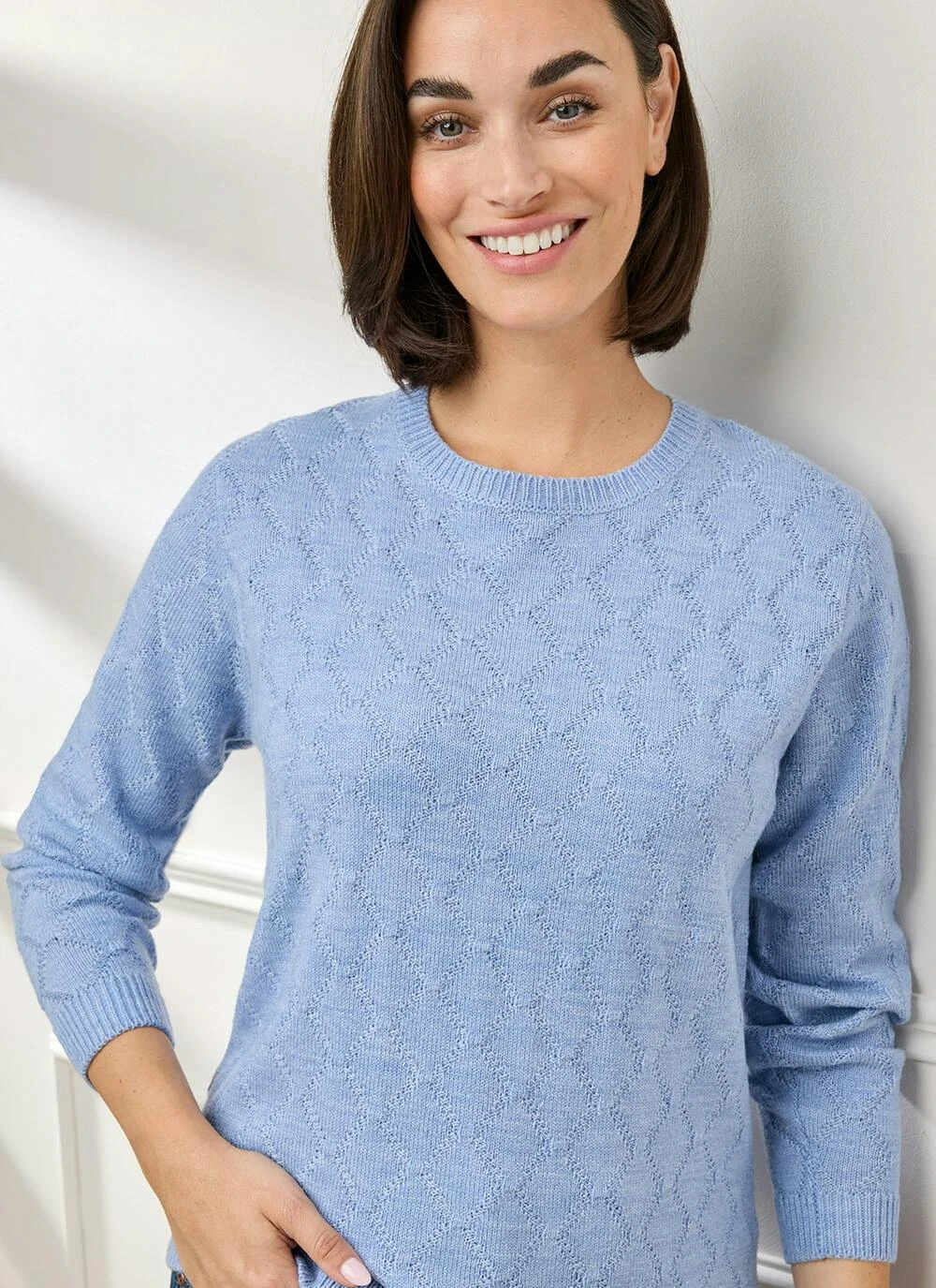 Trellis Knit Round Neck Jumper 2 Trellis Knit Round Neck Jumper - Image 2