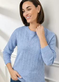 Trellis Knit Round Neck Jumper