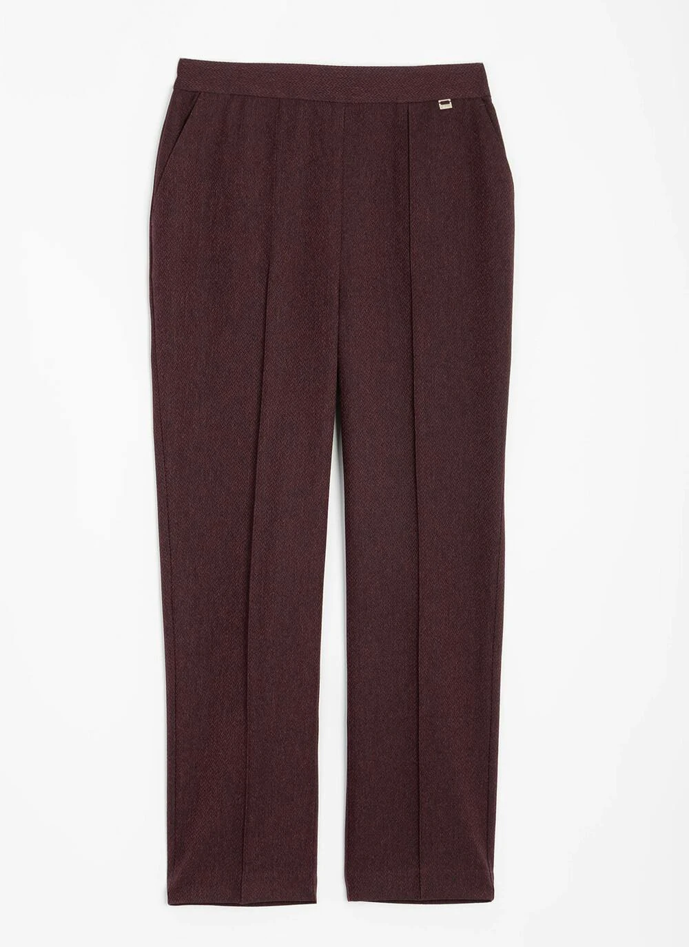 Comfort Fit Woven Herringbone Trousers 2 Comfort Fit Woven Herringbone Trousers - Image 2