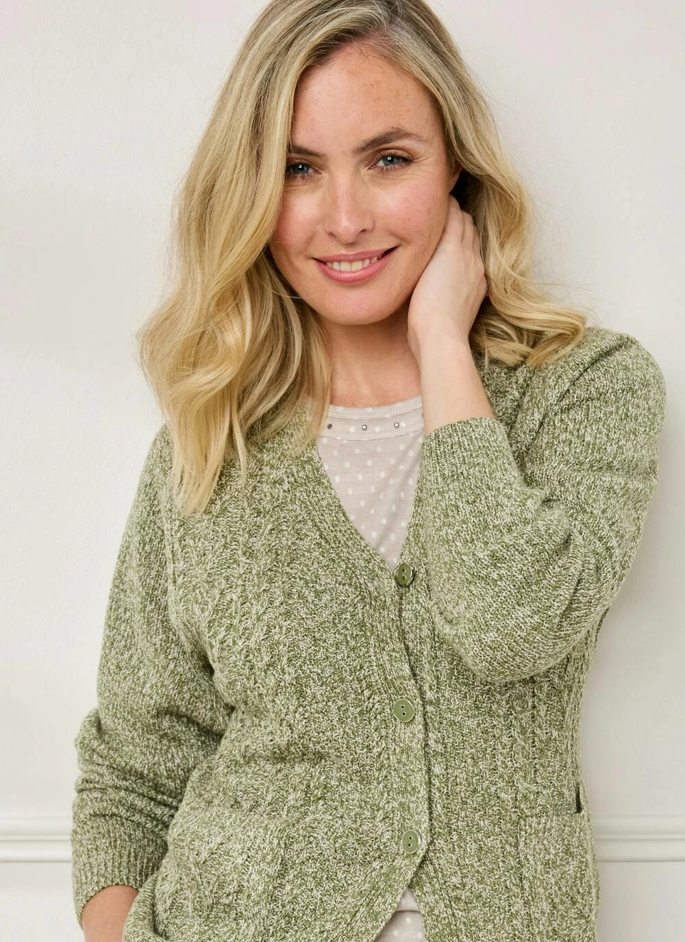Cable Knit V-Neck Cardigan 2 Cable Knit V-Neck Cardigan - Image 2