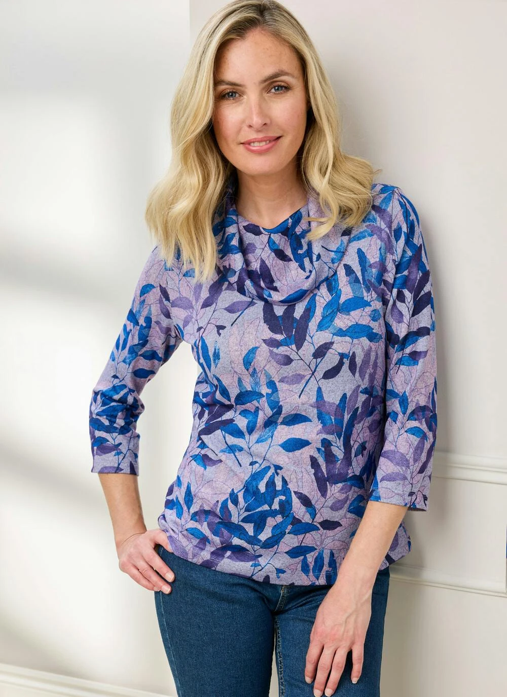 Warm Touch Cowl Neck Printed Top 2 Warm Touch Cowl Neck Printed Top - Image 2