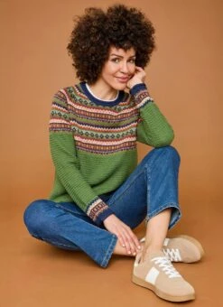 Wool Blend Fairisle Crew Neck Jumper