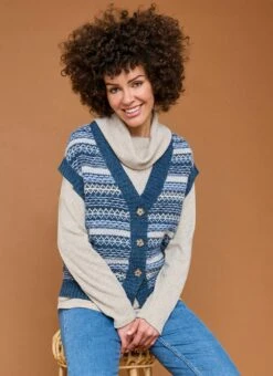 Soft Touch Relaxed Fairisle Waistcoat