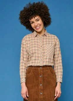 Pure Cotton Brushed Checked Relaxed Shirt