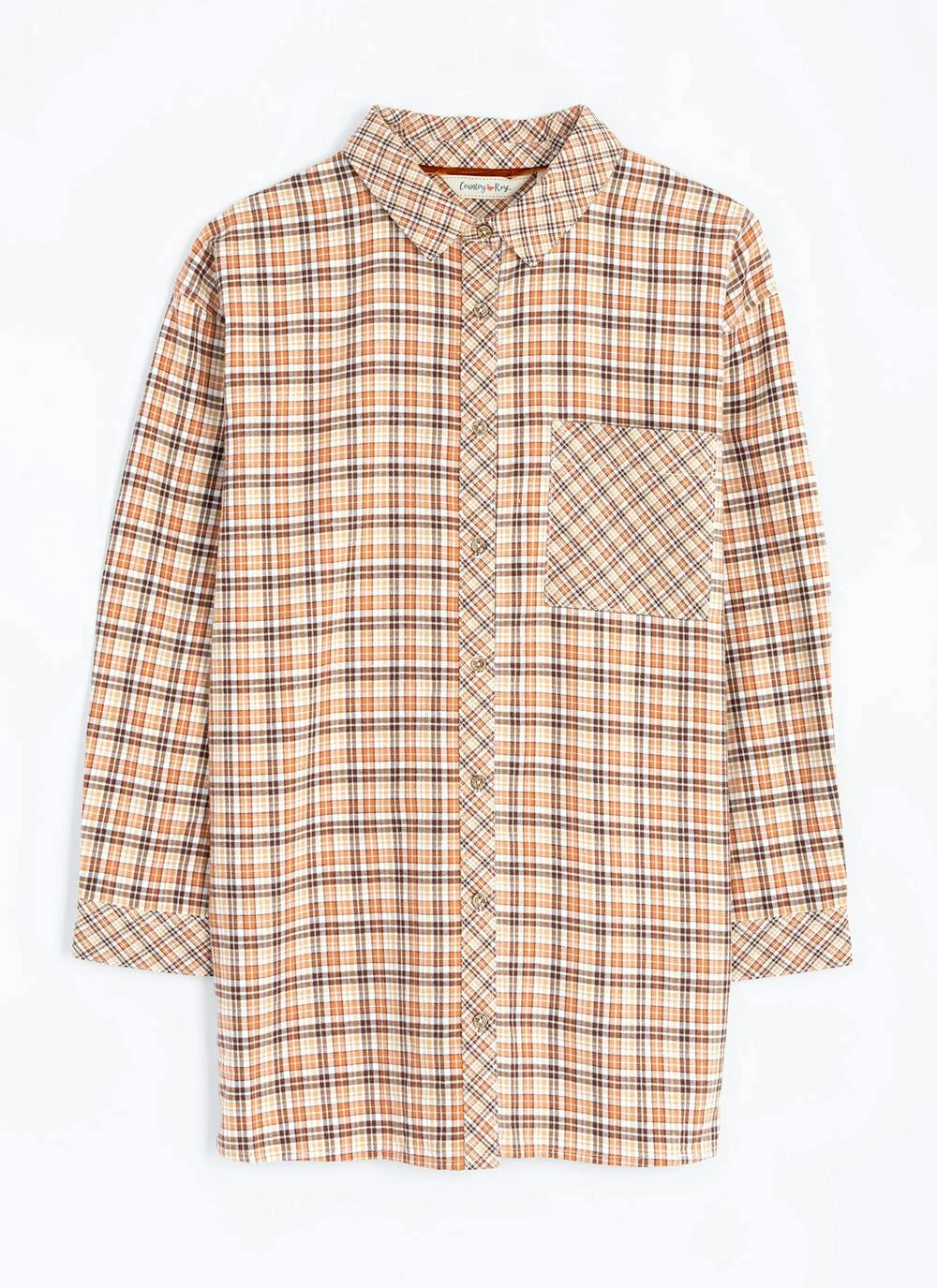 Pure Cotton Brushed Checked Relaxed Shirt 3 Pure Cotton Brushed Checked Relaxed Shirt - Image 3