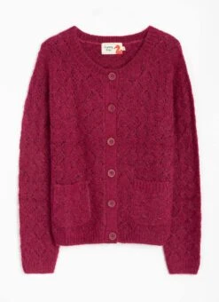 Wool Blend Crew Neck Pointelle Cardigan -The Edinburgh Woollen Mill 66907pvl c8050a760f80ea2