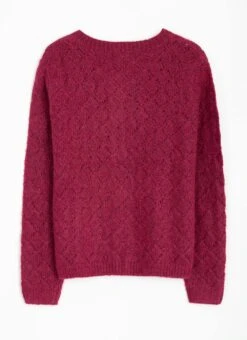 Wool Blend Crew Neck Pointelle Cardigan -The Edinburgh Woollen Mill 66908pvl 8a878525a477941