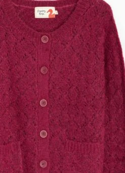 Wool Blend Crew Neck Pointelle Cardigan -The Edinburgh Woollen Mill 66910pvl 6d75b45467a626e
